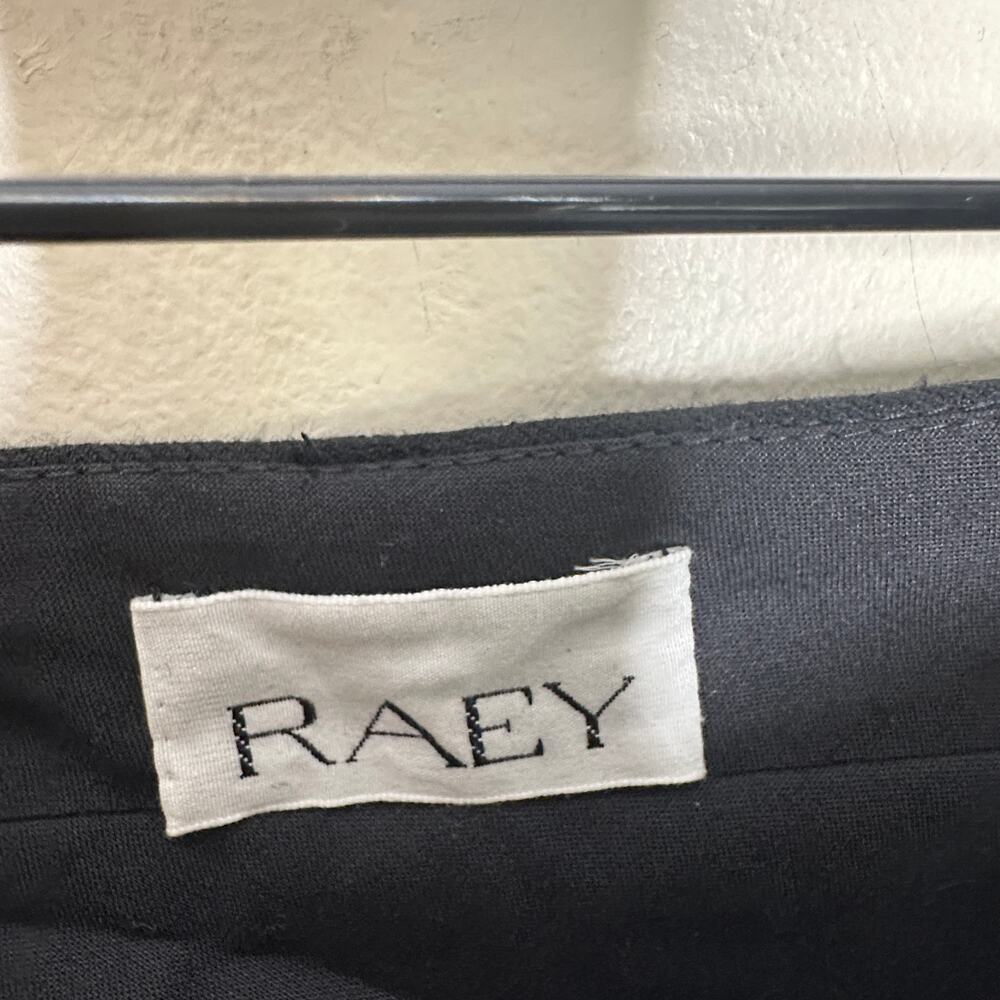 RAEY Wide Leg Pleat Front Wool Trousers Black Sz 4 $425 {II10} - Picture 4 of 6